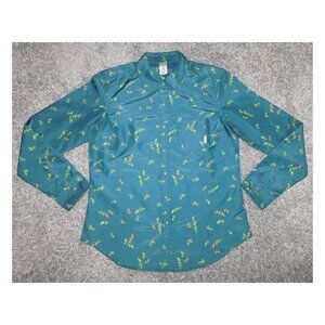 Stio Teal Floral Button-Down Shirt